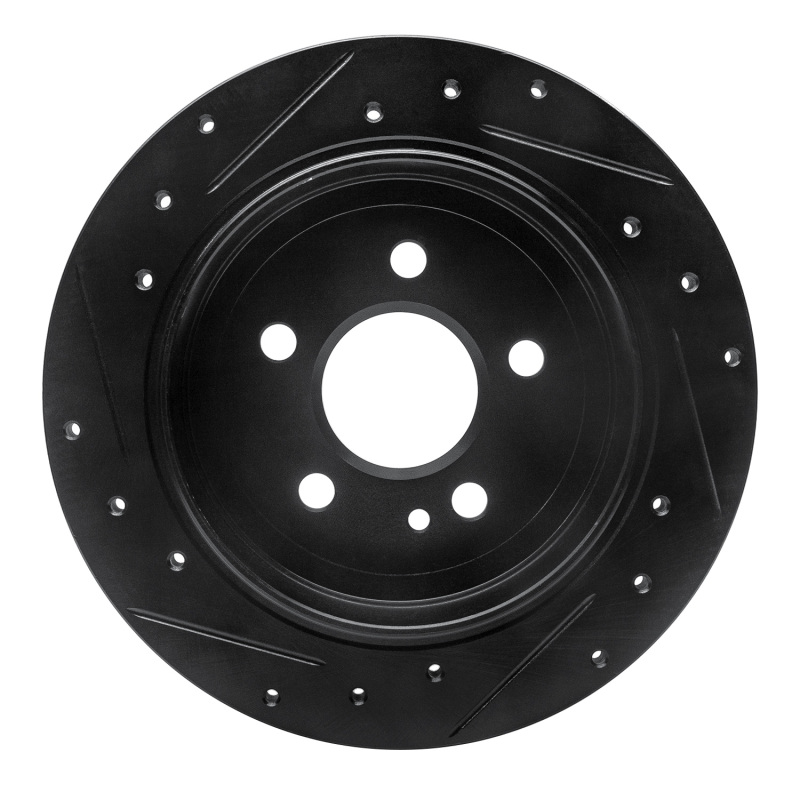 Mercedes-Benz ML320 Brake Rotor (1) - Rear Right - R1 Concepts - Drilled & Slotted - Black - `98-`05